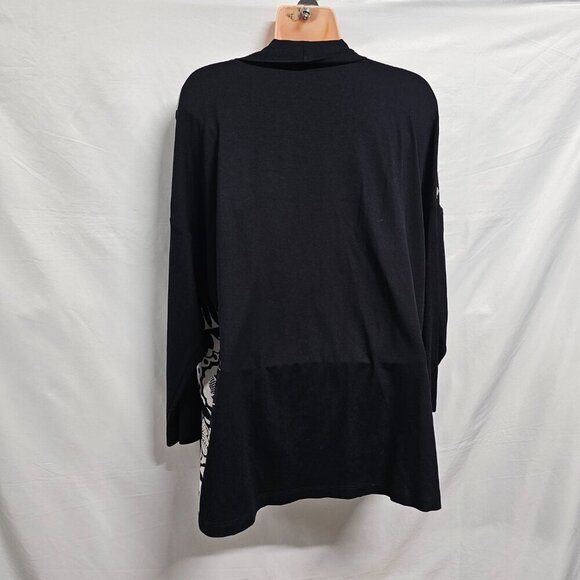 Harari Open Front Jacket Women Size M Black/White - Picture 7 of 13